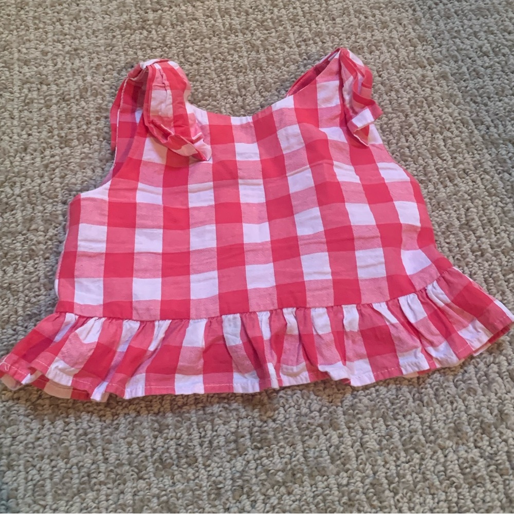 Mayoral Pink and White Plaid Top